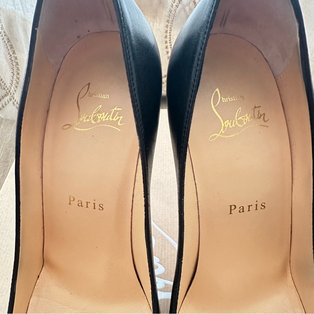 CHRISTIAN LOUBOUTIN Kate 100 Black Nappa Heels - Picture 7 of 12